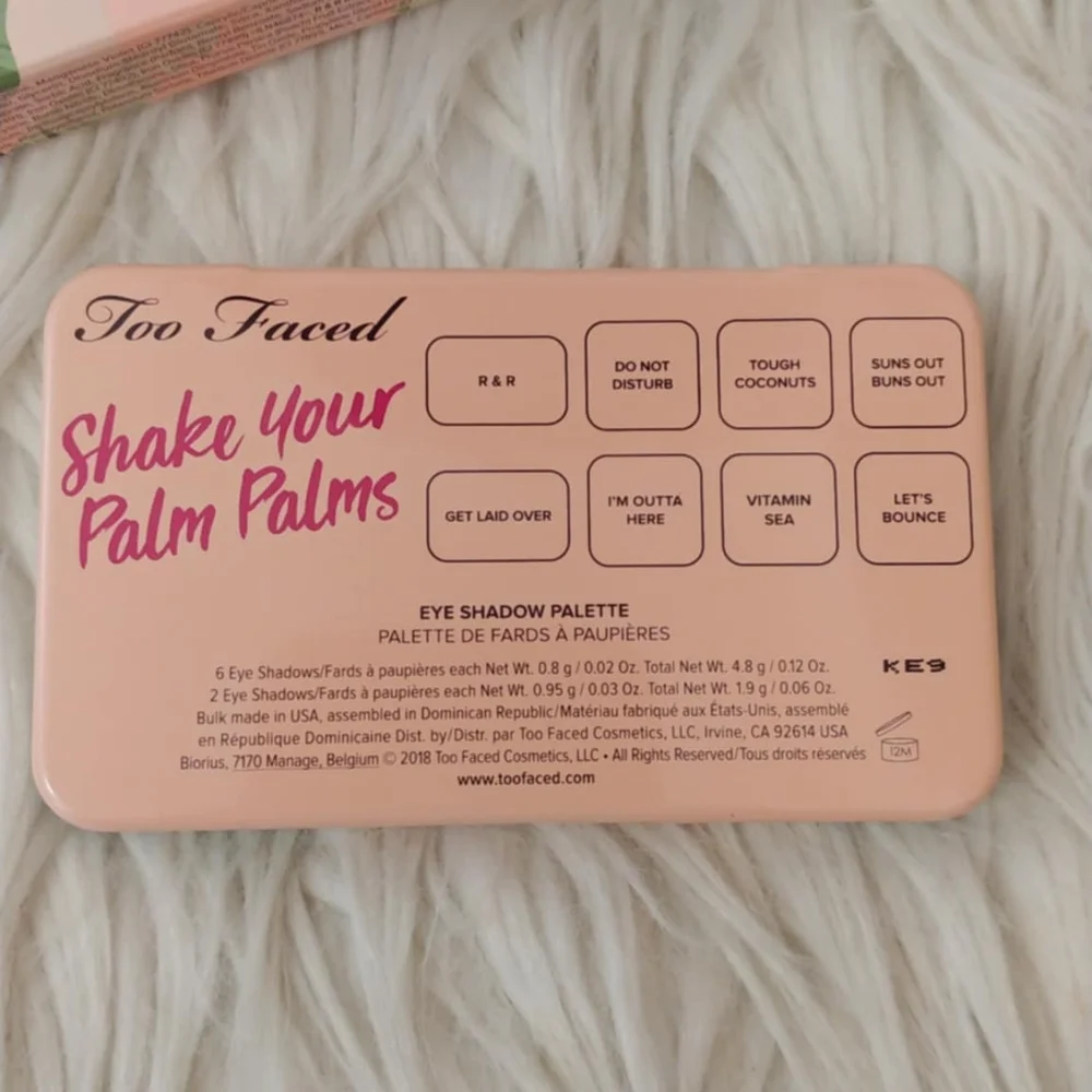 💖FIRM! NWT TOO FACED SHAKE YOUR PALM PALMS MINI EYESHADOW PALETTE (LIMITED EDIT